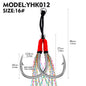 PROBEROS 20pcs New Style Tied With red Bright Wire Iron Plate Double Hook Black High Carbon Steel Fish Hook Wholesale