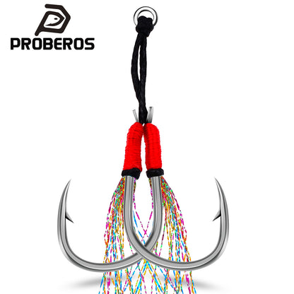 PROBEROS 5 Sets Saltwater Jigging Assist Hooks 11#-20# High Carbon Steel Fishing Hooks
