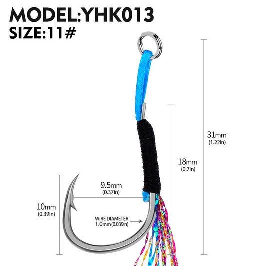 PROBEROS 20Pcs/lot Tie Bright Silk Sea Fishing Iron Plate Fish Hook Barbed Fishing Hook Fishing Accessories Wholesale - Proberos