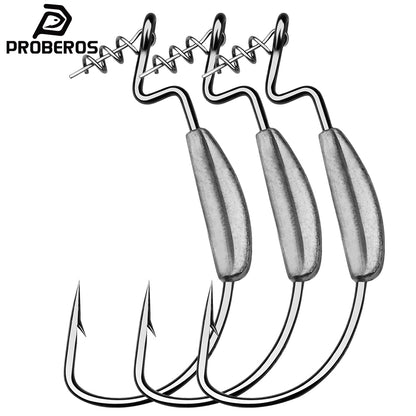 PROBEROS 5Pcs Saltwater Lead Jig Hooks  High Carbon Steel Fishing Hooks 3/0-5/0 Sizes, 3g/5g/9g, 5PCS/Bag