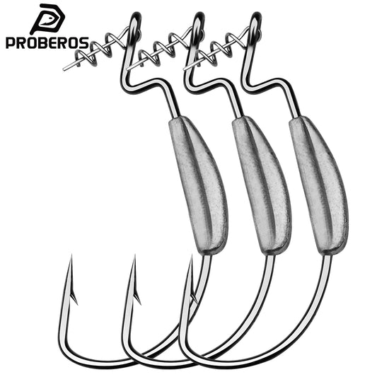 PROBEROS 5Pcs Saltwater Lead Jig Hooks  High Carbon Steel Fishing Hooks 3/0-5/0 Sizes, 3g/5g/9g, 5PCS/Bag