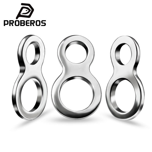 PROBEROS Stainless Steel Double Hole 8-Shaped Ring Lure Connector 1/0#-3/0# Fishing Tackle Accessories 10Pcs