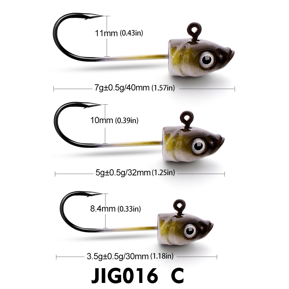 PROBEROS 5Pcs Saltwater Lead Jig Hooks 3.5g-7g High Carbon Steel Fishing Hooks