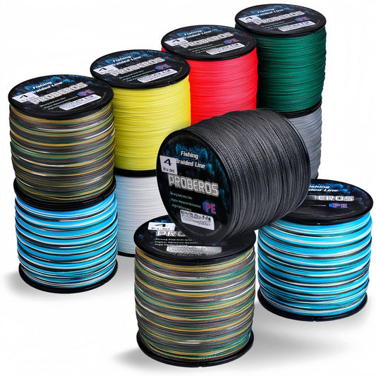 PROBEROS Graphene 4-Strand PE Braided Fishing Line 1000m 6LB-80LB Low Stretch 8 Colors