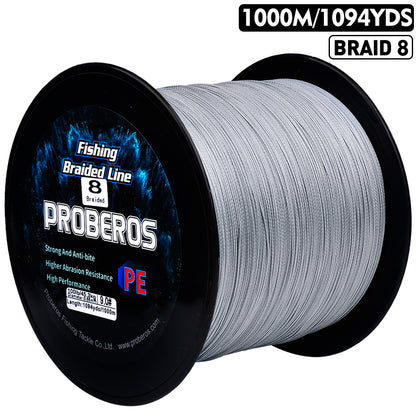 PROBEROS 1000m 8 strand braided fishing line in [Color GY]