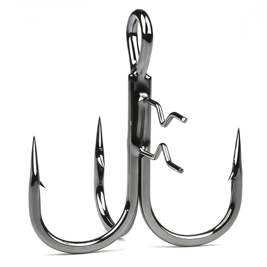 PROBEROS SZ121 3X Reinforced Treble Hooks Matte Black 4#-3/0# 10Pcs Heavy Duty Lure Replacement