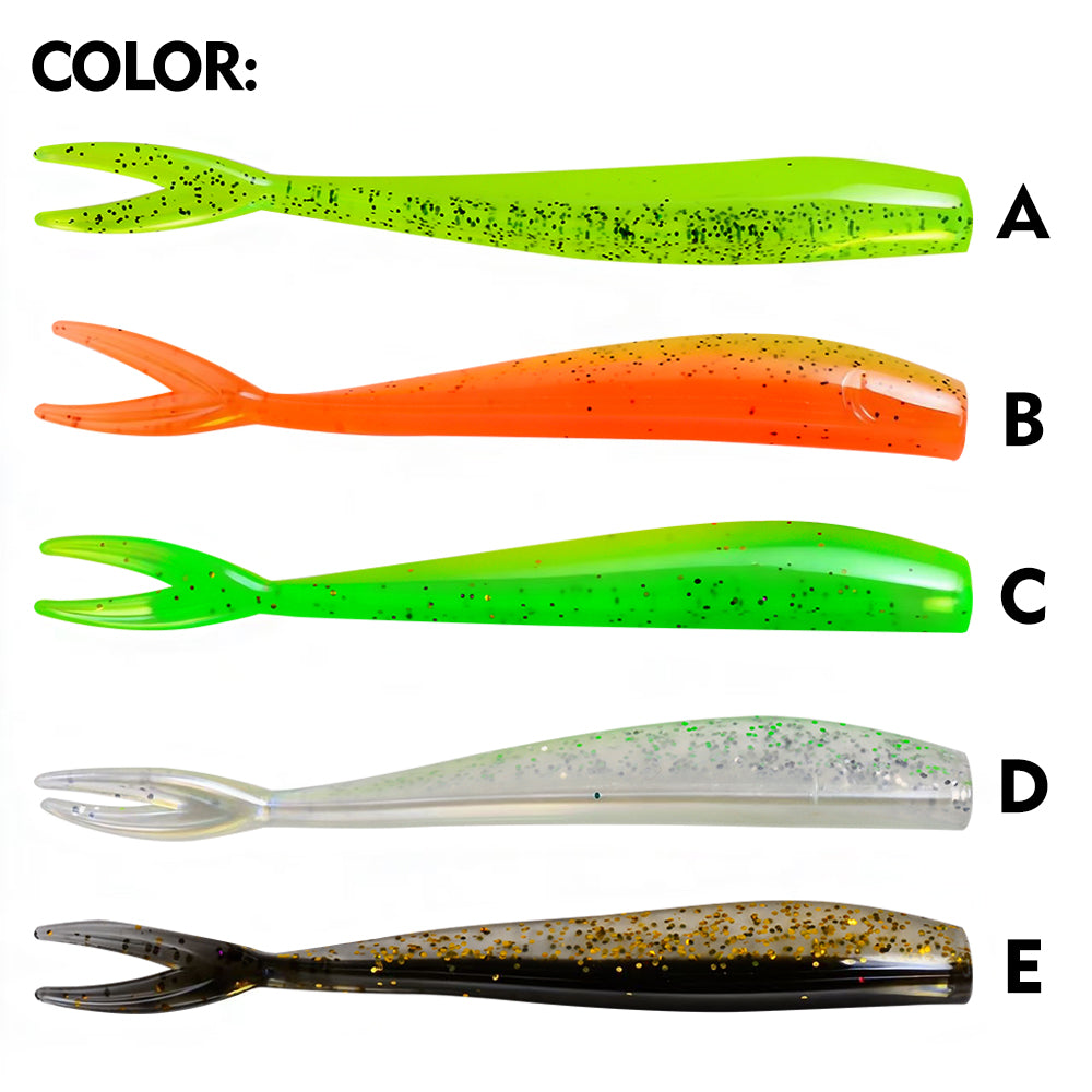 PROBEROS Fish Shaped Forked Tail Silicone Wobblers Soft Lures Set