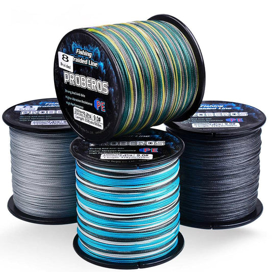 PROBEROS 8-Strand PE Braided Fishing Line 300m 10LB-100LB Zero Stretch Smooth Cast 8 Colors