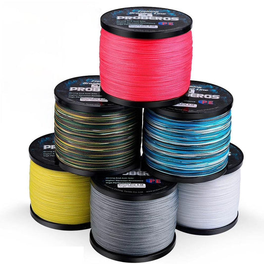 PROBEROS 4-Strand PE Braided Fishing Line 2000m 6LB-80LB UHMWPE Zero Stretch 8 Colors Bulk Spool