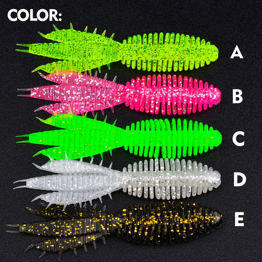 Proberos 5 Color Threaded Fork Tail Silicone Wobblers Set
