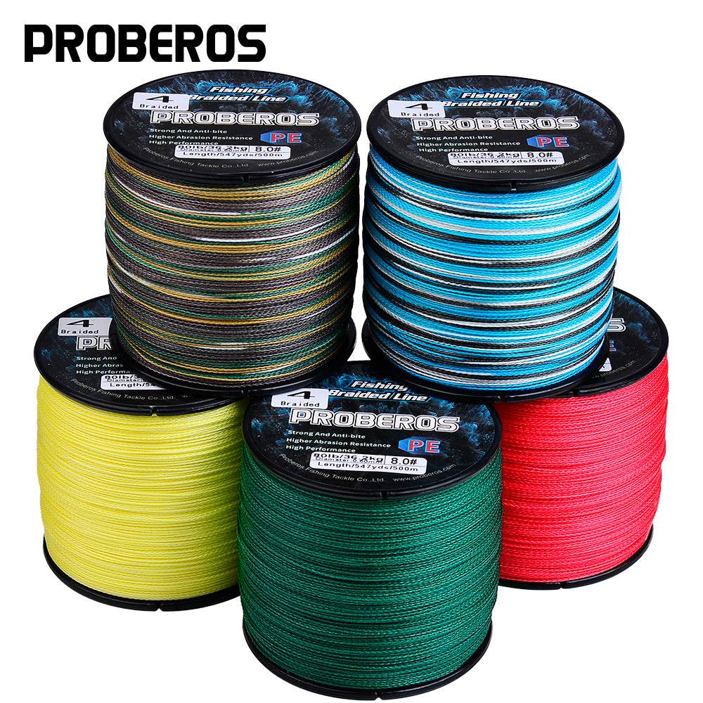 PROBEROS 500m Braided Fishing Line 4 Strand Cryo-to-Inferno Proof｜Ice Fishing to Tropical Battles - Proberos