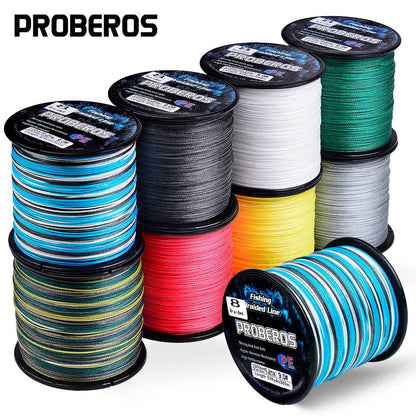 PROBEROS 300m 8 strand braided PE fishing line spools in multiple colors