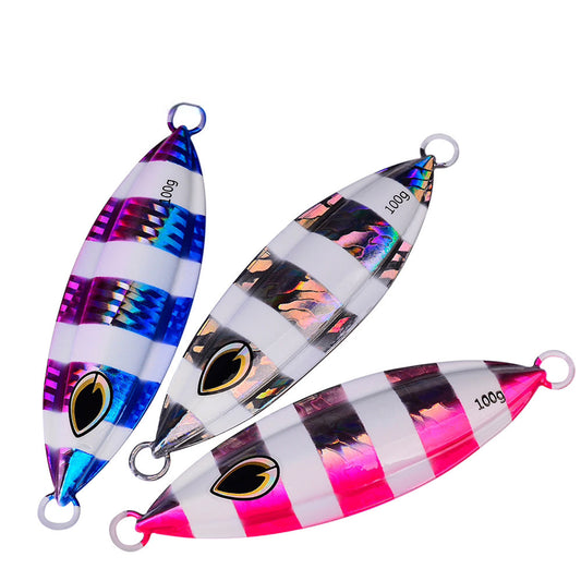 PROBEROS Jig slow jigging 40g-200g, fosforescente, ojos 3D – agua salada
