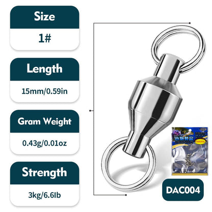 PROBEROS double-ended double-ring bearing swivel high-speed swivel connector Big thing figure eight ring strong tensile stainless steel figure 8 ring 50pcs - Proberos