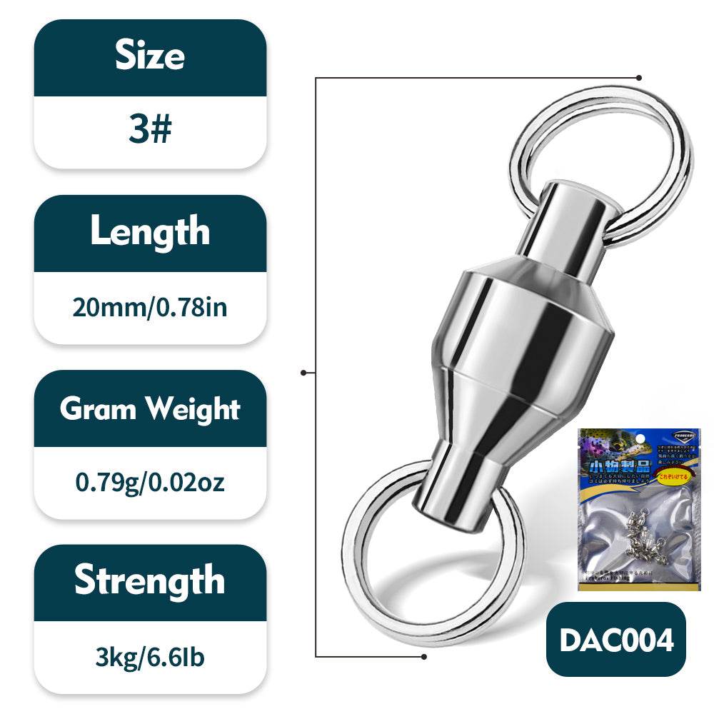 PROBEROS double-ended double-ring bearing swivel high-speed swivel connector Big thing figure eight ring strong tensile stainless steel figure 8 ring 50pcs - Proberos