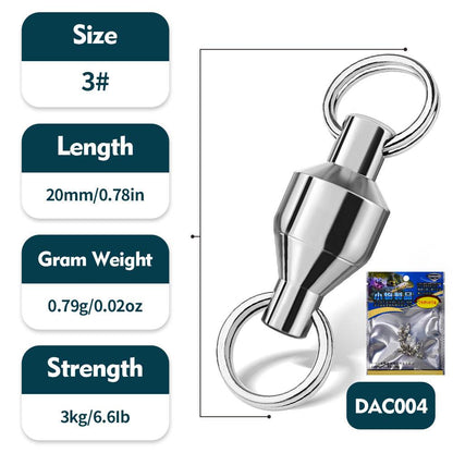 PROBEROS double-ended double-ring bearing swivel high-speed swivel connector Big thing figure eight ring strong tensile stainless steel figure 8 ring 50pcs - Proberos