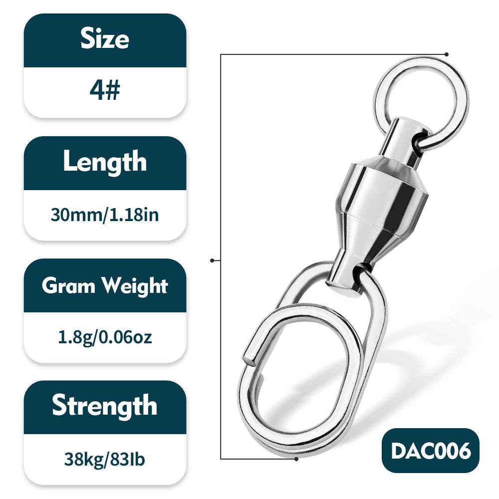 PROBEROS DAC006 stainless steel high speed bearing swivel with oval snap lure connector