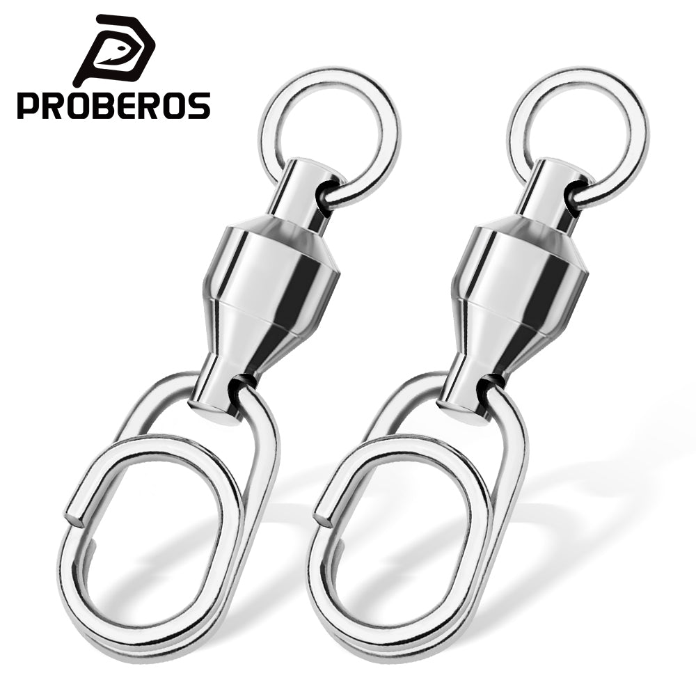 PROBEROS DAC006 stainless steel high speed bearing swivel with oval snap lure connector