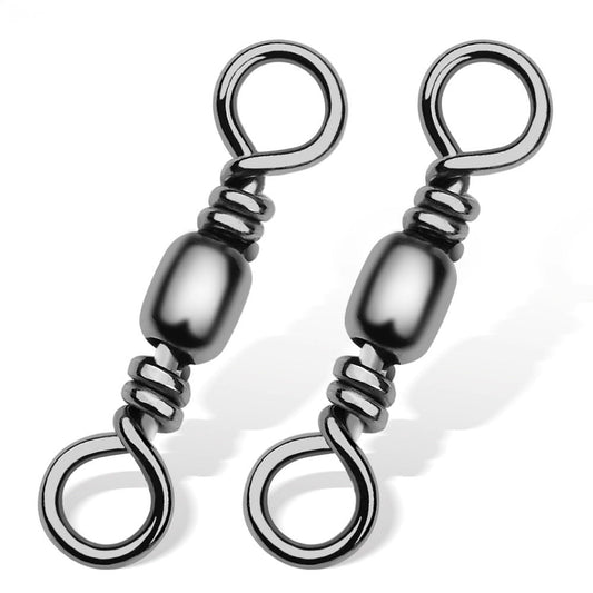 PROBEROS DAC015 Tapered Ring Swivel with Type B Snap 12#-5/0# 20Pcs for Sea Fishing Rigs