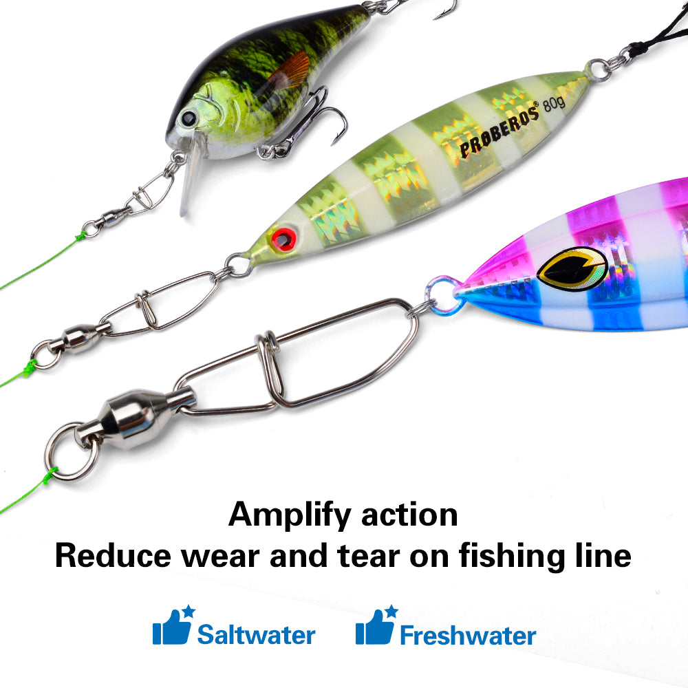 PROBEROS DAC019 High Tensile Strength Anti-Twist Swivel Feature for Big Game Fishing