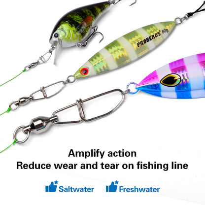 PROBEROS DAC019 High Tensile Strength Anti-Twist Swivel Feature for Big Game Fishing