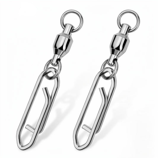 PROBEROS DAC020 Ball Bearing Swivel with Pointed Snap 0#-6# 10Pcs Stainless Steel Terminal Tackle