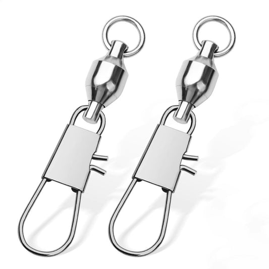 PROBEROS DAC021 Ball Bearing Swivel with Type B Snap 0#-6# 10Pcs for Lure & Bait Fishing