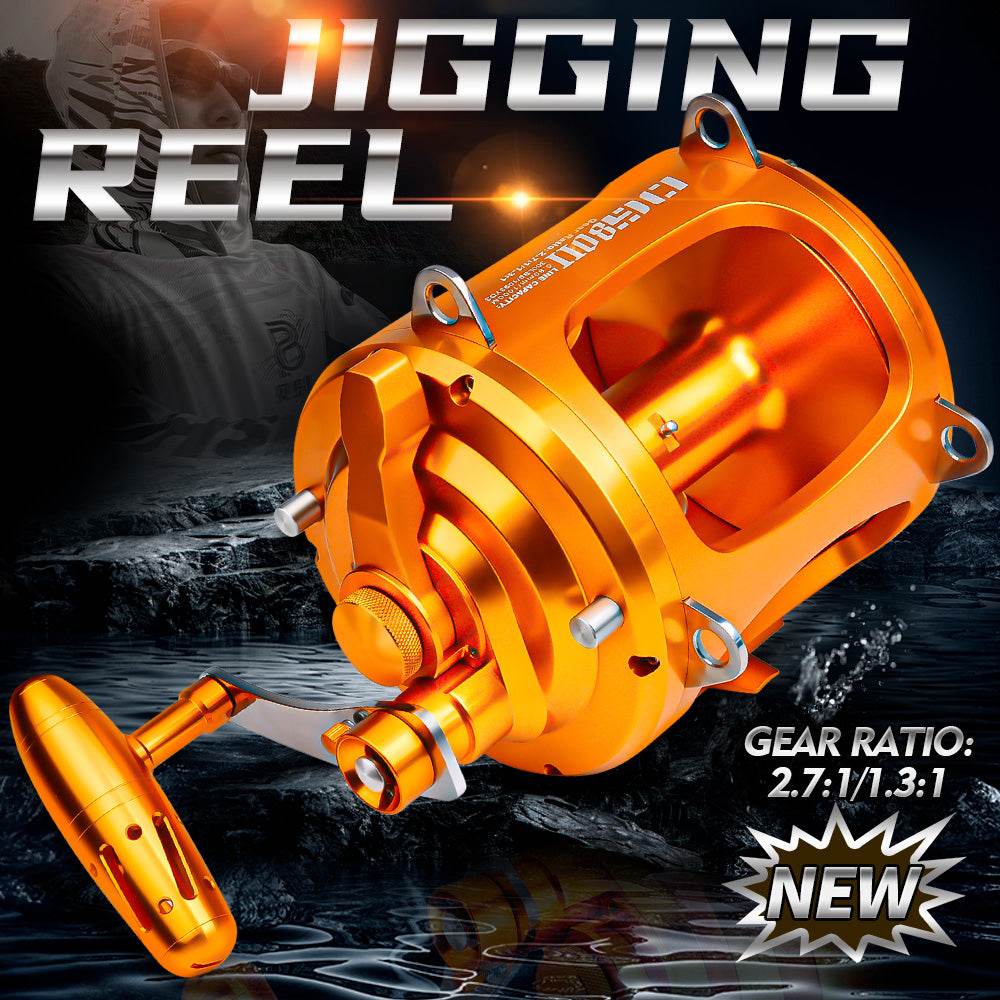 PROBEROS® Jigging Reels DG30/50/80 Fishing Reel Boat Two Speed Aluminum CNC Machined 45KG Max Drag Sea Boat Trolling Reel - Proberos