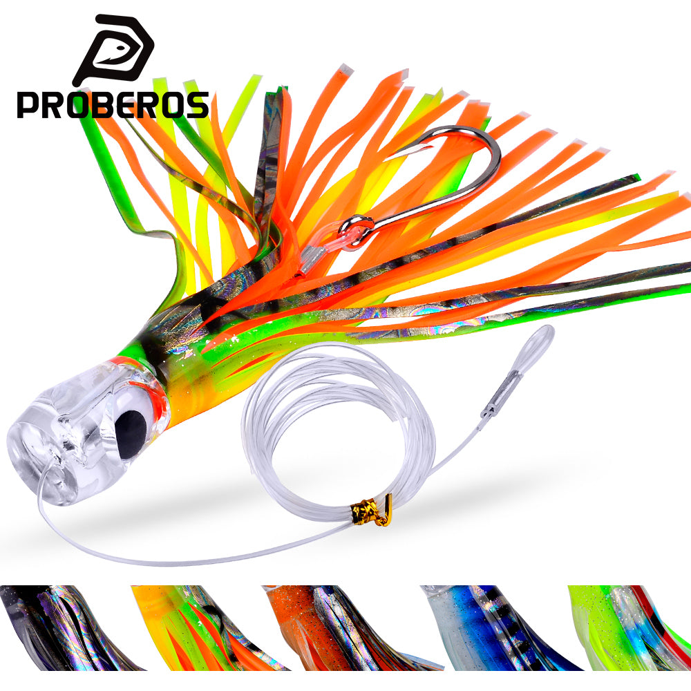 PROBEROS DW327 DW328 resin head acrylic octopus soft bait trolling lure 17cm 70g and 23cm 96g