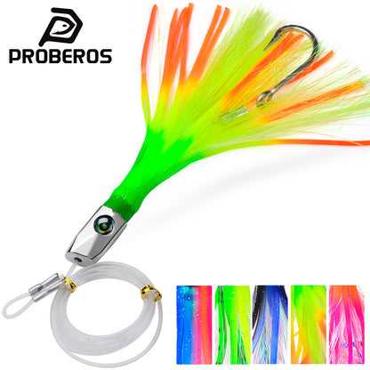 PROBEROS DW330 metal head octopus squid skirt trolling lure 22cm 85g offshore fishing bait