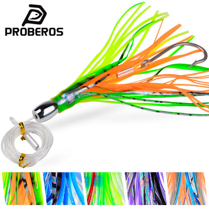 PROBEROS DW331 metal head octopus squid skirt trolling lure 20cm 66.5g offshore sea fishing bait