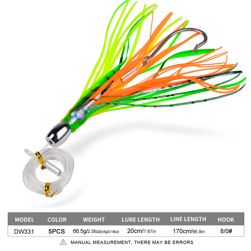 PROBEROS DW331 trolling lure size chart 20cm 7.87 inch length and 66.5g metal head weight