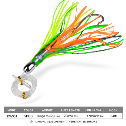 PROBEROS DW331 trolling lure size chart 20cm 7.87 inch length and 66.5g metal head weight