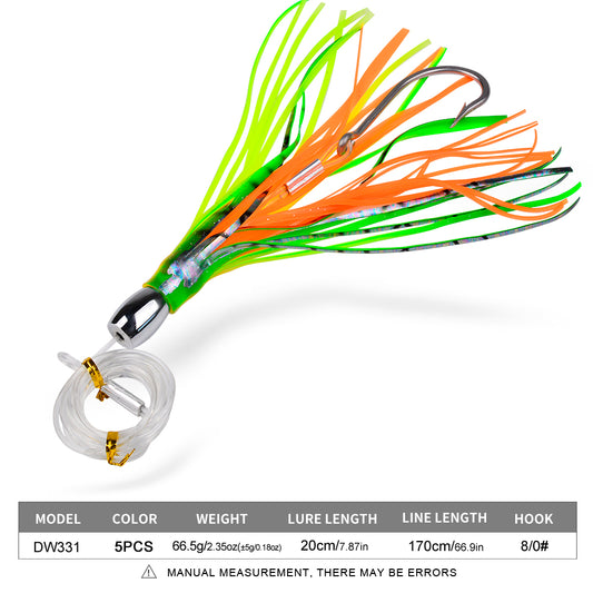 PROBEROS DW331 trolling lure size chart 20cm 7.87 inch length and 66.5g metal head weight