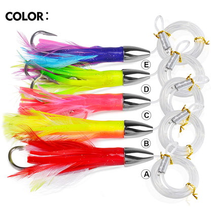 PROBEROS DW332 zinc alloy head octopus trolling lure available in 5 high visibility colors A B C D E