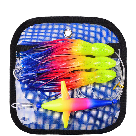 PROBEROS DW339 Bird Head Trolling Lure 6in 9in Squid Skirt for Tuna Wahoo