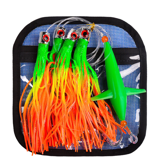 PROBEROS DW343 Bird Head Propeller Trolling Lure Squid Skirt for Tuna Mahi