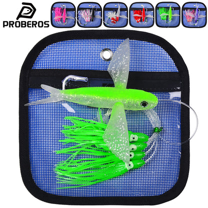 PROBEROS DW344 Trolling Lure Set Flying Fish Shape Bionic Lure with Glitter