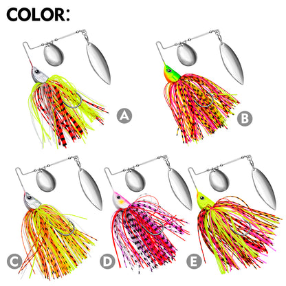 All 5 color options (A to E) of PROBEROS DW374 silicone skirt spinnerbait lures