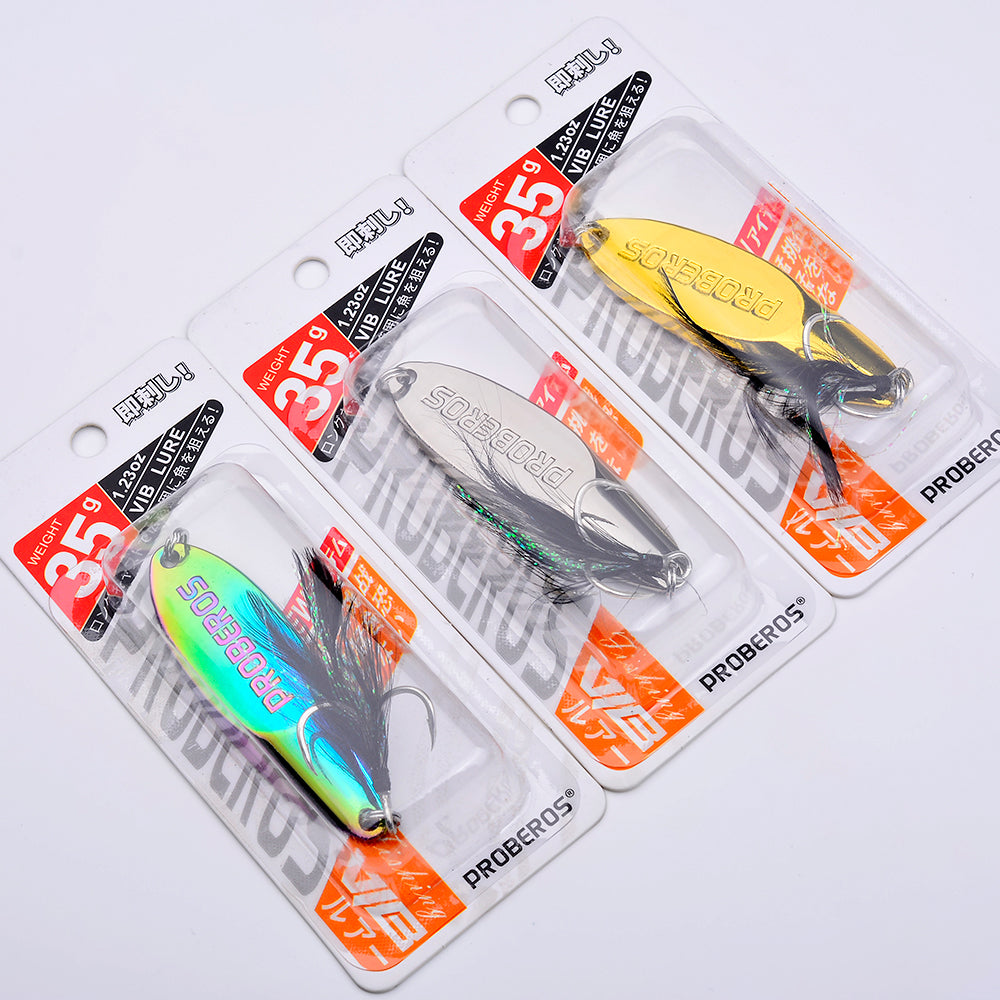 ndividual 1PC pack packaging for Proberos DW603 metal spoon fishing lure