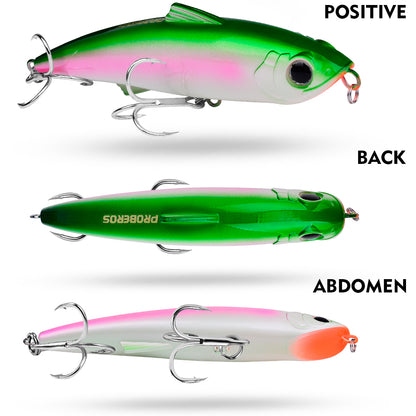 PROBEROS DW604 83g 19.5cm sinking VIB saltwater lure with three 3/0 treble hooks and realistic 3D eyes