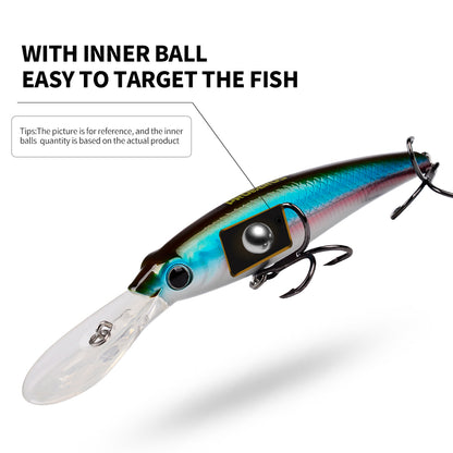 High reflective laser holographic scale pattern on PROBEROS DW612 sinking minnow lure body