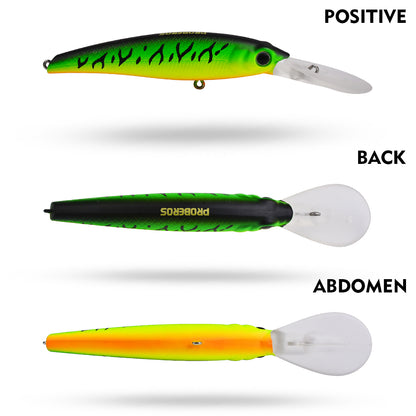 High reflective laser holographic scale pattern on PROBEROS DW612 sinking minnow lure body