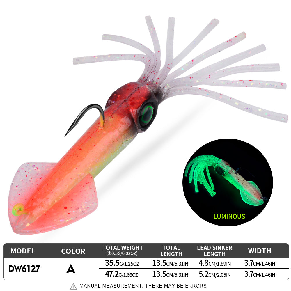 PROBEROS DW6127 13cm squid soft bait lure in Color A Red