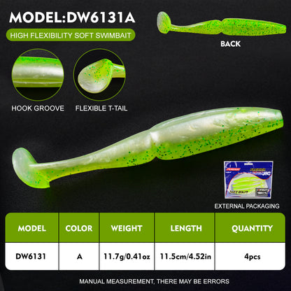 PROBEROS DW6131 Segmented Soft Swimbait Color A Pink Yellow