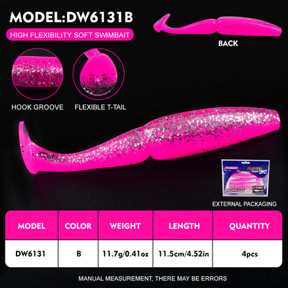PROBEROS DW6131 Segmented Soft Swimbait Color B Hot Pink