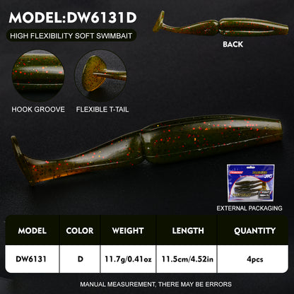 PROBEROS DW6131 Segmented Soft Swimbait Color D Silver Glitter
