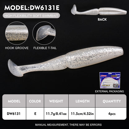 PROBEROS DW6131 Segmented Soft Swimbait Color E Blue Silver