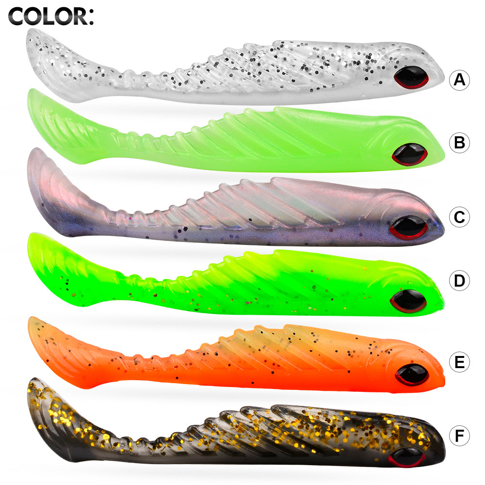 PROBEROS DW6133 Paddle Tail Soft Swimbaits 6 Color Options Overview