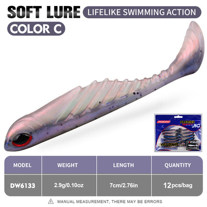 PROBEROS DW6133 Paddle Tail Soft Fishing Lure Color C